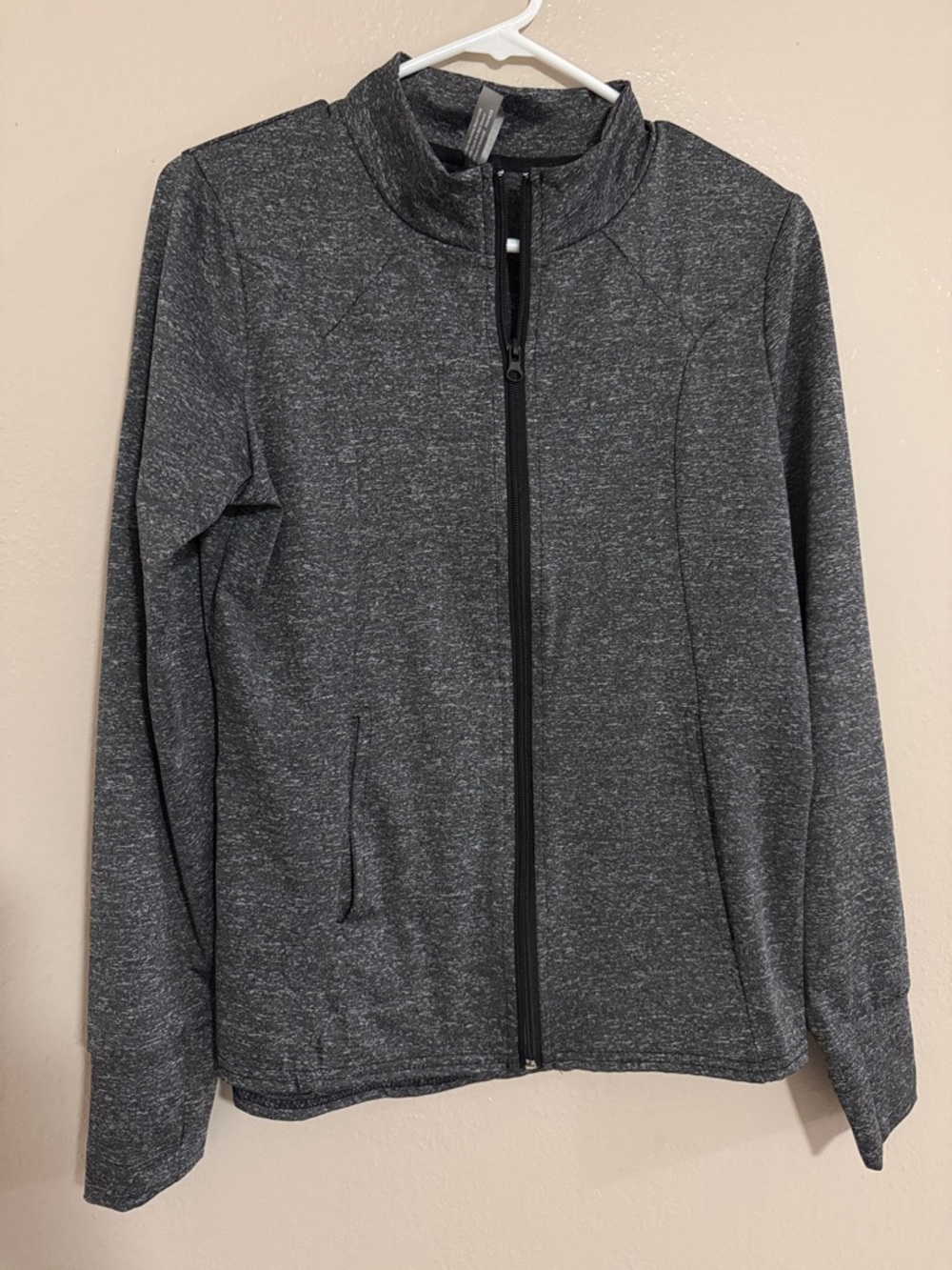Daisy Fuentes Charcoal Gray Full-Zip Jacket